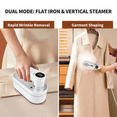 TAHITICA 2-in-1 Handheld Garment Steamer and Iron, 1400W, 8 Steam Modes, 15s Quick Heat, Lightweight, Leakproof, Portable Travel Steamer for Home/Travel, White
