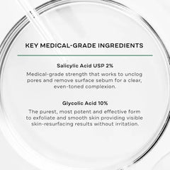 Replenix Gly-Sal Clarifying Pads, Medical-Grade Glycolic Acid & 2% Salicylic Acid Exfoliating Pads for Acne-Prone Skin, Oil-Free (60 ct.)