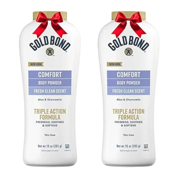 Gold Bond Comfort Body Powder, 10 oz., Talc Free, Fresh Clean Scent With Aloe & Chamomile, Pack of 2