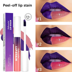 3 Pcs Peel Off Lip Stain Set, Lip Tint Peel Off Lip Liner Lip Gloss, Long Wear Tattoo Lip Liner, Peel Off Lip Stain Matte Finish Lip Stick, Waterproof Lip Tint Stain Peel Off Lipstick (3 Colors Set)