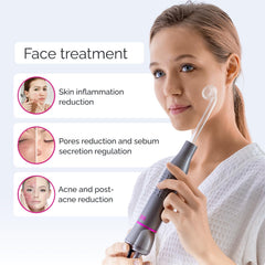 GESS Dars High Frequency Stick with 5 HF Sticks, Argon and Neon Gas, Darsonval Face Care, Acne, Hair Loss, Wrinkle Reduction, Cosmetic Device for Skin Care System, Beautiful Face Without Acne