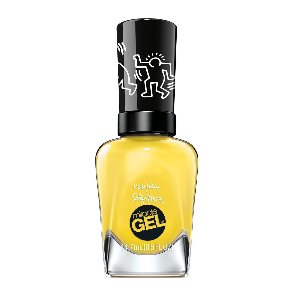 Sally Hansen Miracle Gel, Keith Haring Writing on the Walls, Long Lasting, Gel-Like Formula, No UV Lamp Needed, Yellow Nail Polish -  14.7 ml