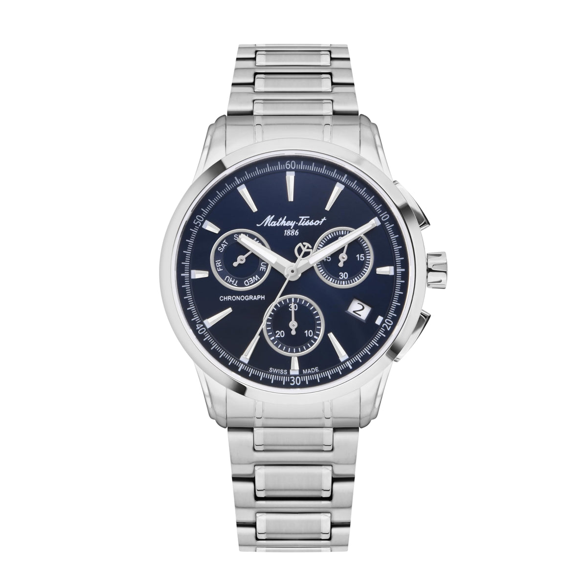 Mathey-Tissot Analog Blue Dial Men's Watch-H198CHABU - Silver