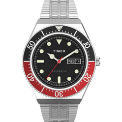 Timex Men's M79 Automatic 40mm Watch - Silver/Red/Black