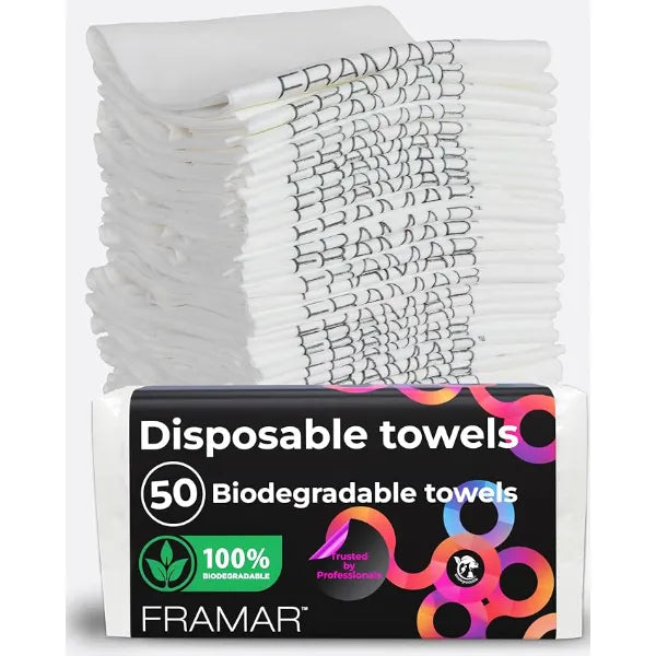 FRAMAR Biodegradable Salon Towels for Hair Stylist, Hair Towels for Women