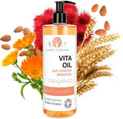 Professional Anti-Stretch Mark Oil (For Pregnancy). Skin Rejuvenation. Reduces Scars and Stretch Marks. Moisturizes Dry and Dehydrated Skin. 100% Natural Oil (Vitamin A & E) - 200 ml