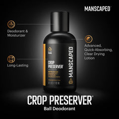 Manscaped Refining The Gentleman Crop Preserver®, Friction-Reducing Intimate Deodorant Lotion, Men's Hygiene and Moisturiser with Soothing Aloe Vera, 4 oz (2 Pack)
