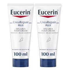 Eucerin UreaRepair Plus 10% Urea Foot Cream with Ceramide, Smoothes Callouses and Thickened Heels, Feet Care for Very Dry Skin, Suitable for Mature & Diabetic Skin - 100ml (Pack of 2)