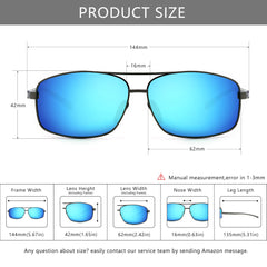 SUNGAIT Ultra Lightweight Rectangular Polarized Sunglasses UV400 Protection