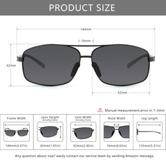 SUNGAIT Ultra Lightweight Rectangular Polarized Sunglasses UV400 Protection