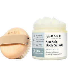 Bare Botanics Palm Dry Brush + Unscented Body Salt Scrub