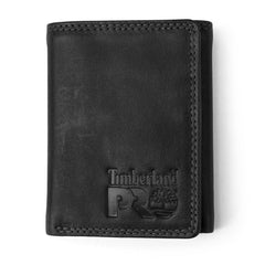 Timberland PRO mens Leather RFID Trifold Wallet With ID Window Wallet - Black/Bullard