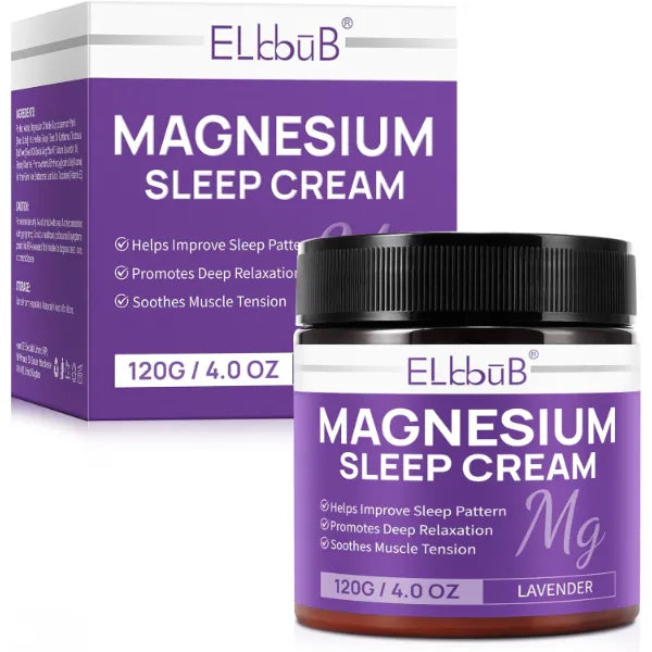 ELBBUB Magnesium Cream for Sleep - Enriched with Almond Oil, Lavender, and Vitamin E for Deep Relaxation - Natural Magnesium Lotion for Skin Nourishment and Quick Absorption - Lavender
