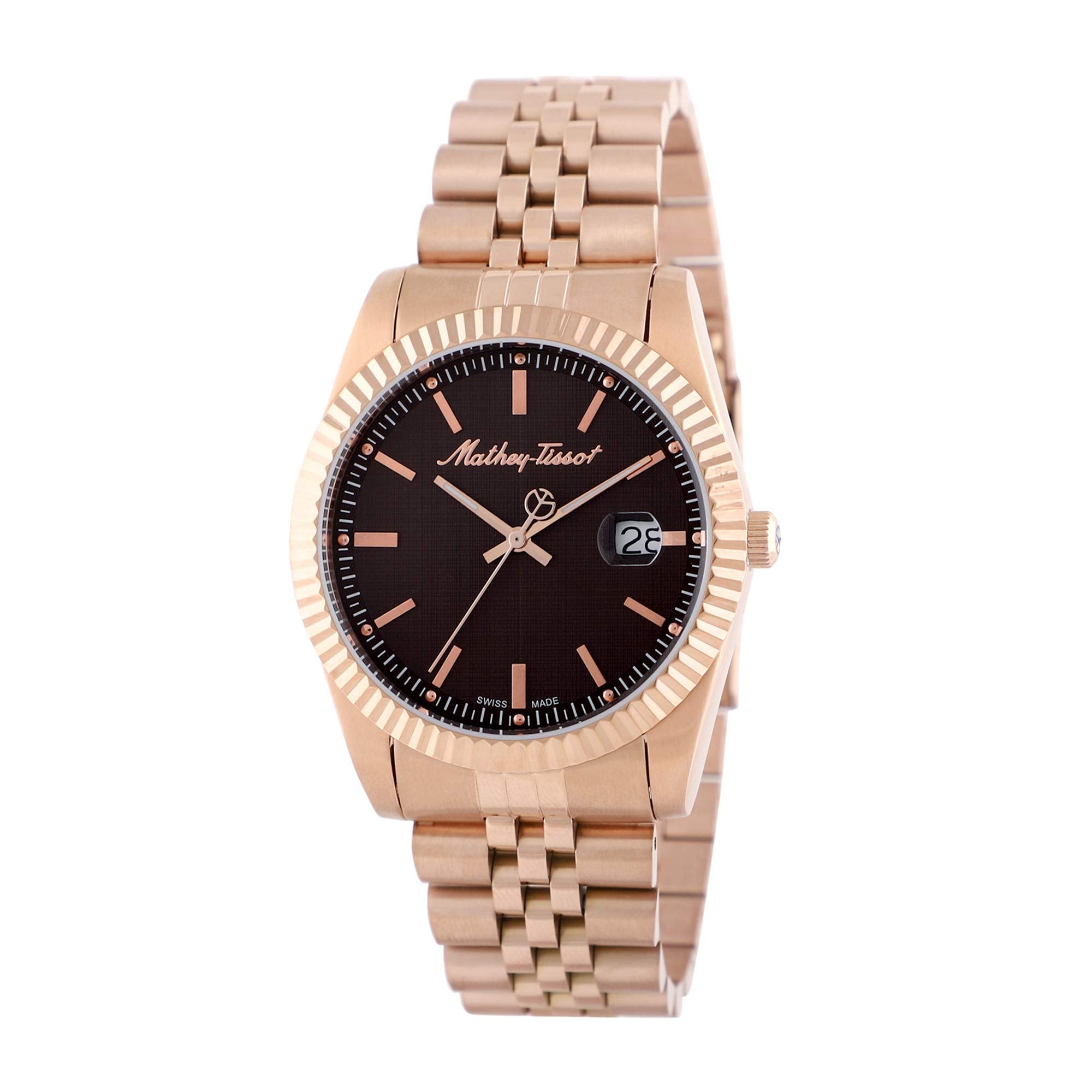 Mathey-Tissot Analog Black Dial Men's Watch - Brown