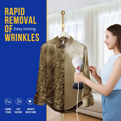 Rolipo Steam iron, Garment Steamer Clothes for Home, Office, Travel, Upgraded 400ML Large Capacity Water Tank, Wrinkle Remover with iron steamer - Light White