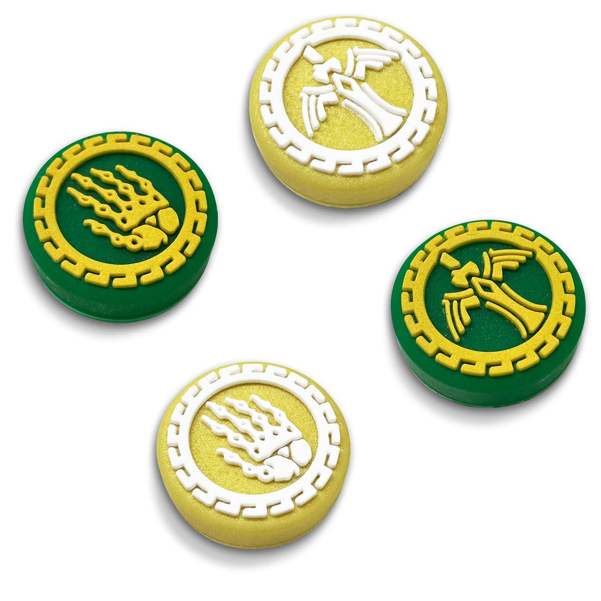 X spring Switch Thumb Grip Caps, 4 Pcs Silicone Joystick Grips Button Covers, Sweat Resistant Thumb Grip Caps, Joystick Cap for Nintendo Switch, Switch Oled, Switch Lite Limited Edition (Yellow+Green)