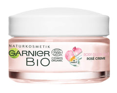 Garnier Bio Rosy Glow 3 in 1 Face Cream for Tired and Dull Skin Gives Skin a Youthful Glow Nourishes and Strengthens Skin with Organic Rose Oil and Vitamin C, 50 ml