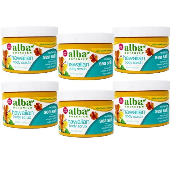 Alba Botanica Body Scrub Sea Salt, 14.5 Ounce (Pack of 6)
