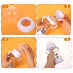 BOXOB 4pcs Baby Bottle Caps 4pcs Baby Pacifier Rings Bottles for Philips Avent Natural Bottles, BPA Free Baby Bottle Lids for Babies