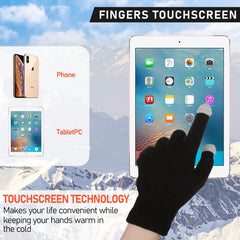Azonee 2 Pairs Winter Touch Screen Gloves Warm Thermal Work Gloves Windproof Stretchy Knit Mittens Cold Weather Sports Gloves for Women and Men