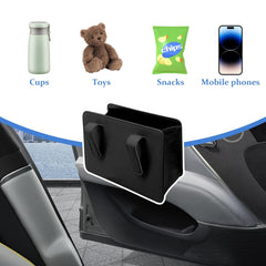 TERRIFI Car Trash Can, Leather Hanging Organizer Multifunctional Folding Storage Box, Waterproof Leather Dustbin Organizer, Car Garbage Cans Hanging Trash Can Black for Auto Truck SUV (Black)