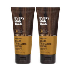 Every Man Jack Beard Thickening Cream - Strengthens, Thickens, Nourishes Beard, Light Sandalwood Scent, Made with Naturally Derived Ingredients like Biotin, Vitamin B6, Soy Protein - 2.8oz (Pack of 2)