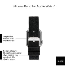 Anne Klein Silicone Fashion Band for Apple Watch Secure, Adjustable, Apple Watch Band Replacement, Fits Most Wrists