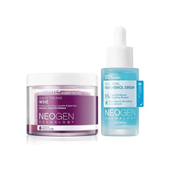 NEOGEN DERMALOGY Bio Peel Gauze Peeling Pads Wine, 30 pads & Real Hyal Panthenol Serum 31g/1.09oz