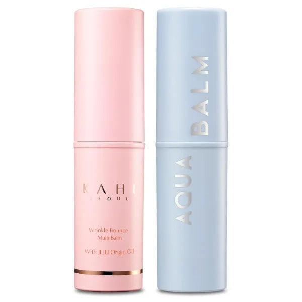KAHI Multi Balm Max Daily Face Moisturizer + Aqua Korean Sunblock Stick | All-in-One Hydrating Lip, Eye, Neck Cream, Make Up Base & Face Mist Moisture Stick (0.30 fl oz)