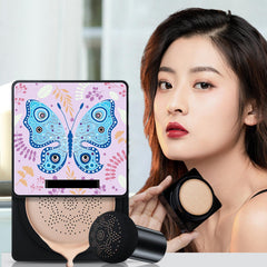 Cream Foundation,Mushroom Head Cream | Moisturizing BB Cream Foundation Long-Lasting Coverage of Blemishes with Mushroom Makeup Sponge