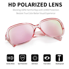 FEISEDY Women Polarized Sunglasses 100% UV400 Vintage Square Sun Glasses Outdoor Driving Fashion Shades for Women B2526