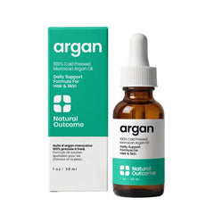 Natural Outcome Argan Oil 100% Pure Moroccan Cold-Pressed Face, Body and Hair Lightweight Oil for Moisturizing, Hydrating & Skin Nourishment, 1 oz