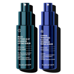 Allies of Skin Growth Factor Peptides Lifting Serum & Copper Tripeptide Repair Serum | Advanced Lifting & Repair Duo to Reverse Signs of Aging (1oz x2)