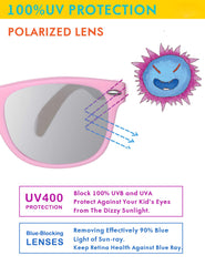 Flexible Kids Sunglasses Polarized Sports Sun Glasses Girls Boys Shades with Straps UV400 Protection Eyewear for Age 2-10