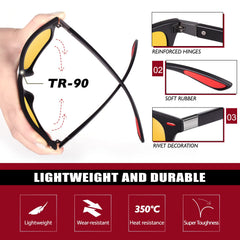 GQUEEN Classic Horn Rimmed Semi Rimless Polarized Sunglasses for Men Women GQO6