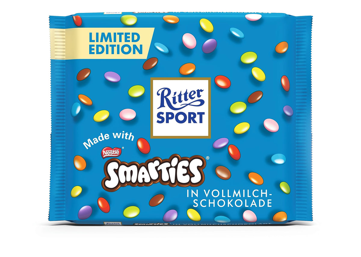 Ritter Sport Limited Edition Smarties in Milk Chocolate Bar - 100g