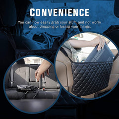 ECVV Multifunctional Car Storage Pocket Handbag Holder Between Car Seats Auto Interior Hanging Placement Bag Storage Organizer Car Net Pocket Storage Box for Front Seat