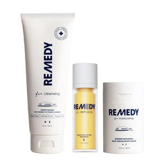 Remedy Science Hydration & Even Tone Set 3 piece routine with Cream-to-Foam Cleanser, Rich Moisture Cream & Dark Spot Treatment Night Serum Ceramides, Retinol & Kojic Acid By Dermatologist Dr. Shah