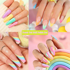 NALACAL Pastel Gel Nail Polish, 6 Colors Light Colors Spring Summer Pastel Gel Polish, Pink Blue Orange Purple Yellow Green Nail Varnish Set Macaron Candy Series, Soak-Off UV LED DIY Nail Art