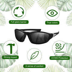 KASTWAVE 3 Pcs Polarized Sports Sunglasses for Men Women Youth Outdoor Driving Golf Running Fishing Mountaineering Baseball Cycling Glasses Windproof Cool Sunglasses