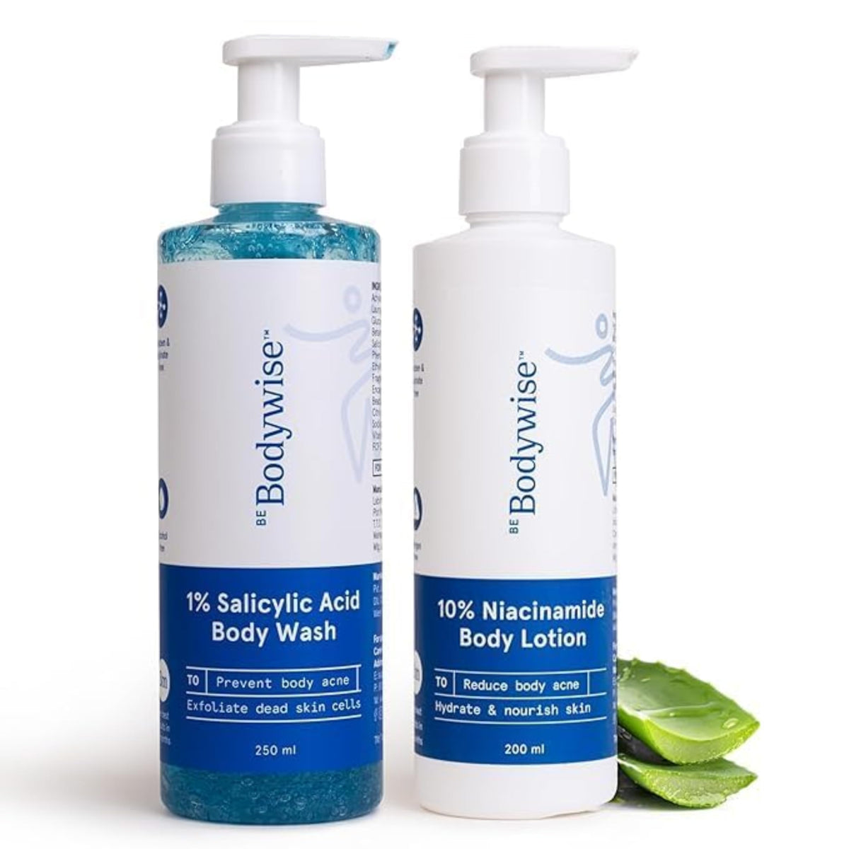 Be Bodywise Acne Reduction Kit With 1% Salicylic Acid Wash & 10% Niacinamide Hydrating Face & Body Lotion | Prevents Acne, Exfoliates & Promotes Glowing Skin | 450 mL