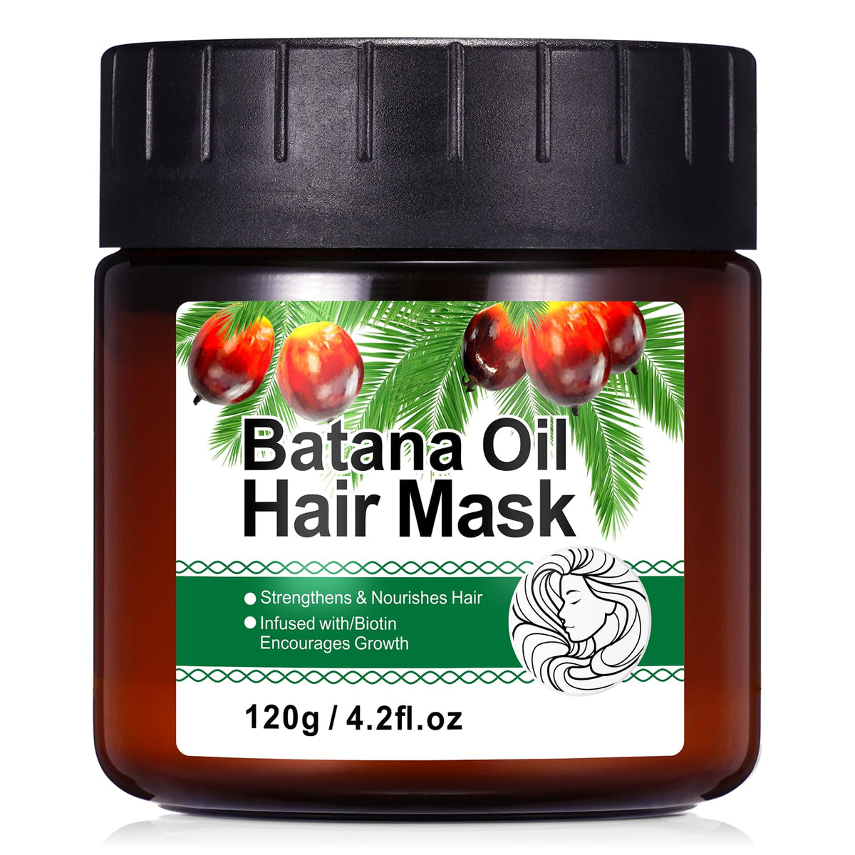 ALIVER Batana Oil Hair Mask 3 in 1 Shampoo - Enhances and Nourishes, Promotes Healthy Growth, Deeply Repairs Damaged and Curly Hair - Suitable for All Types - 120g