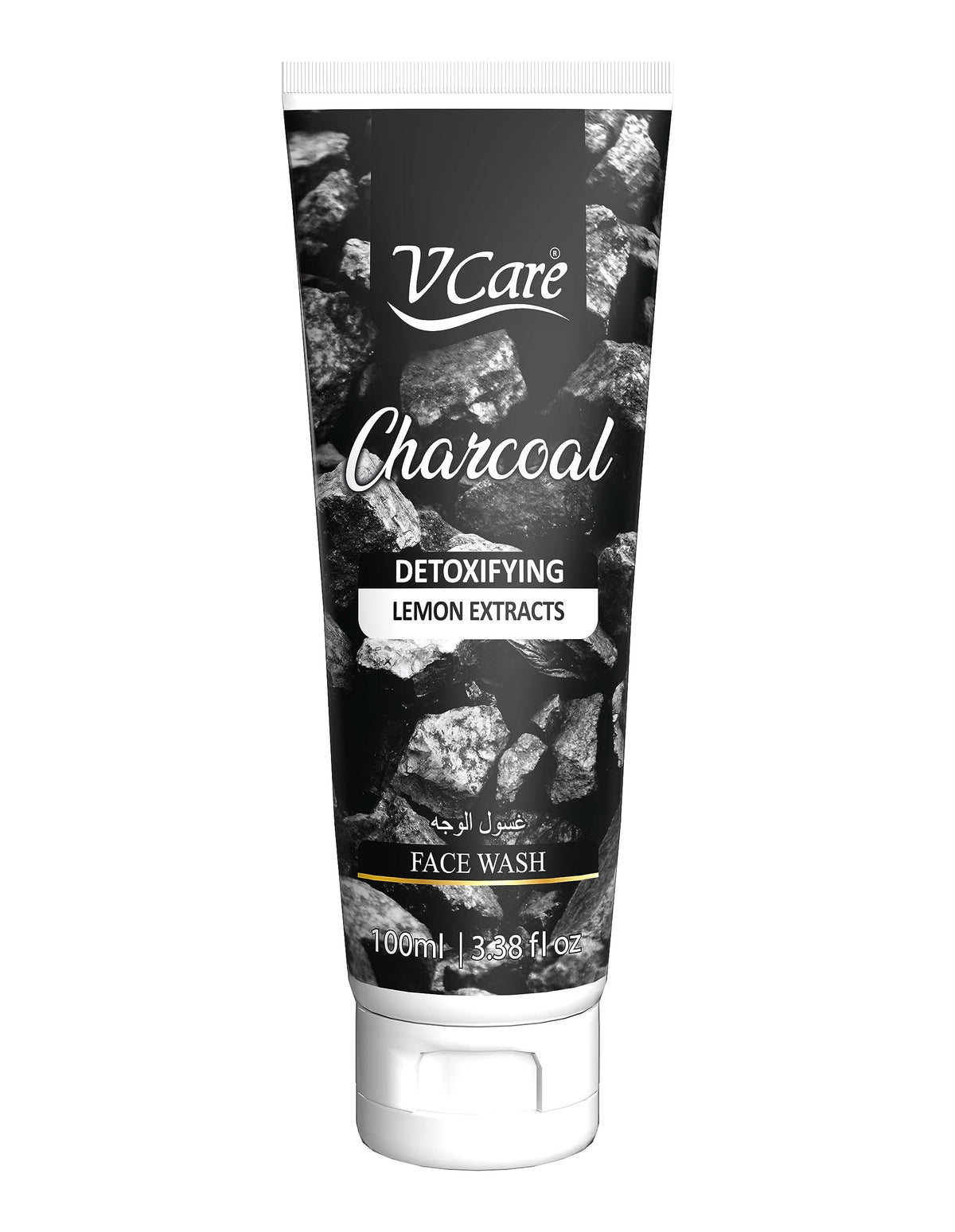 Vcare Face Wash 100ml - Purifying & Brightening Formula | Charcoal & Lemon Extract | Deep Cleansing for Clear, Glowing Skin