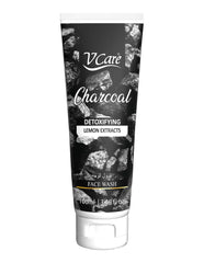 Vcare Face Wash 100ml - Purifying & Brightening Formula | Charcoal & Lemon Extract | Deep Cleansing for Clear, Glowing Skin