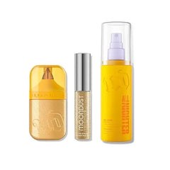 URBAN DECAY Radiant Holiday Makeup Look (Glow Getter 3Pc Bundle) Makeup Set for Eye + Face All Nighter Dewy Setting Spray, Face Bond Luminizer Liquid Highlighter, Moondust Glitter Eyeliner