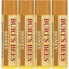 Burt's Bees 100% Natural Moisturizing Lip Balm, Honey with Beeswax - 4 Tubes