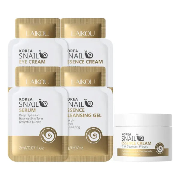 LAIKOU Face Moisturizer, Moisturizer Face Cream, Face Cream, Korean Snail Essence Cream for All Skin Types Hydrating Firming Moisturizing Gentle with Eye Cream, Essence Cream, Serum, Cleansing Gel