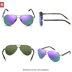 ROCKNIGHT Polarized Aviator Sunglasses for Men Women Metal Flat Top Sunglasses lightweight Driving UV400 Outdoor 58mm