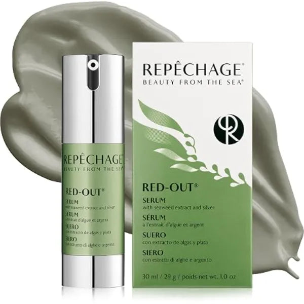 Repechage Red Out Serum with Seaweed Extract, Silver & Hyaluronic Acid Cooling, Lightweight Hydration Serum Moisturizer for Sensitive Skin Non Greasy & Quick Absorbing Formula, 1 fl oz 30 mL