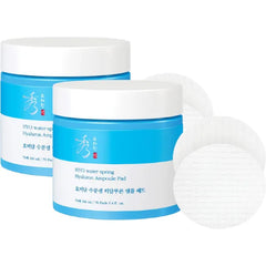 Sooryehan Hyobidam Water-Spring Hyaluronic Acid Pad (10.82fl oz, Pack of 2) - Gentle Daily Facial Toner Cotton Rounds for Soothing, Moisturizing, Exfoliating. Ginseng, Green Tea